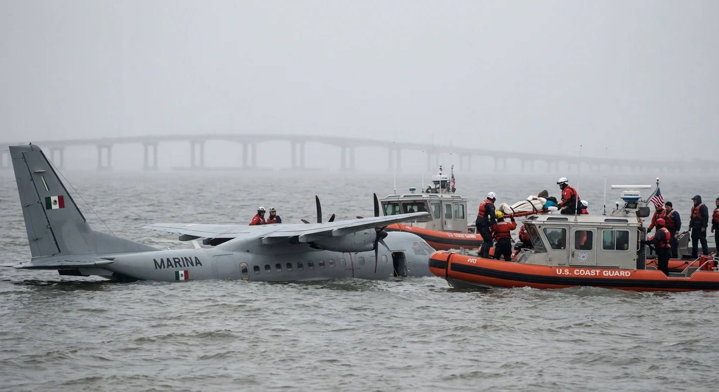 Imagen de la publicación: Avión de la Marina de México se estrella frente a Galveston durante misión médica: al menos 5 muertos y 1 desaparecido