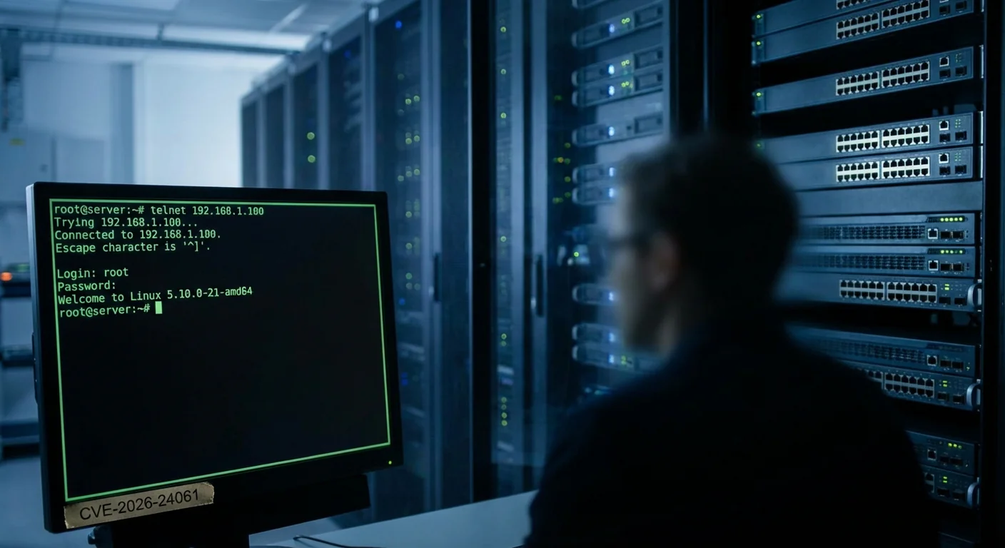 Imagen de la publicación: CVE-2026-24061: La vieja Telnet abre una puerta root silenciosa en servidores GNU