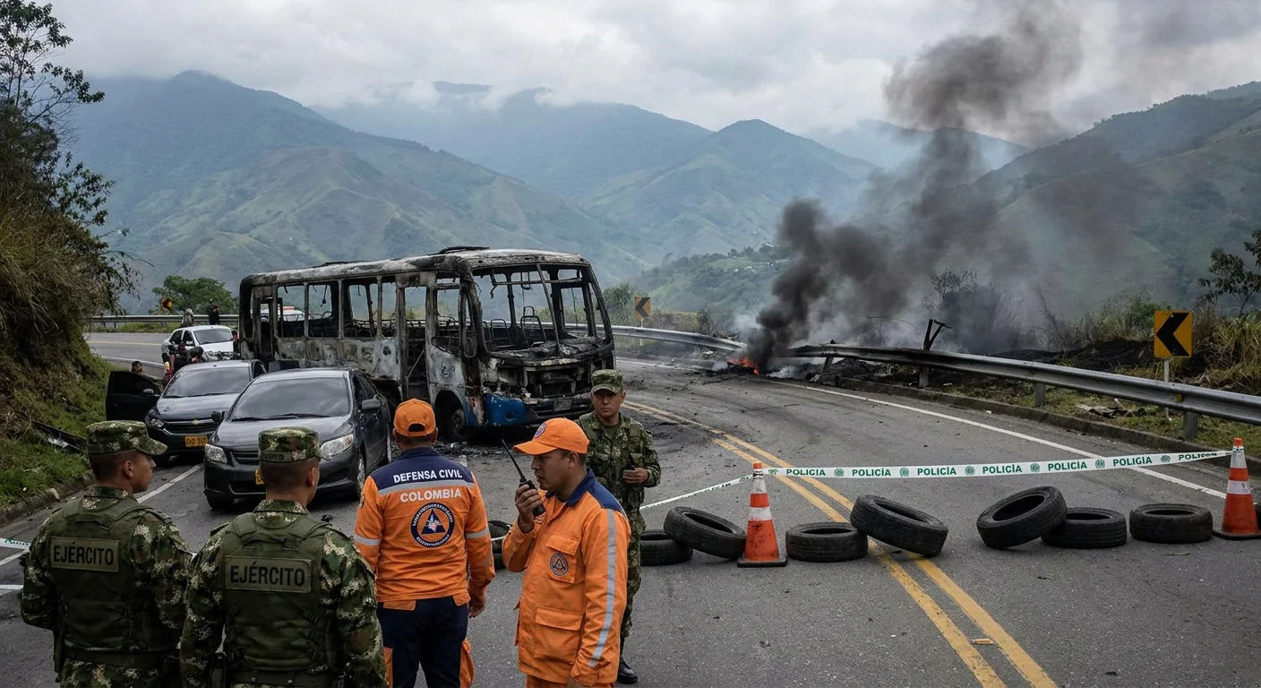 Imagen de la publicación: Atentado en la Panamericana en Cajibío sacude al Cauca y bloquea el corredor del suroccidente